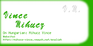 vince mihucz business card